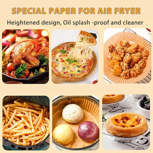 Planet Gates 50/100pcs, Air Fryer Disposable Paper Liner, Air Fryer Disposable Liners, Non-Stick Airfryer Baking Papers, Round Air-Fryer Paper Liners, Non-stick Parchment Paper For Baking Roasting Microwave, Kitchen Accessories, Tools