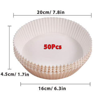 Planet Gates 50/100pcs, Air Fryer Disposable Paper Liner, Air Fryer Disposable Liners, Non-Stick Airfryer Baking Papers, Round Air-Fryer Paper Liners, Non-stick Parchment Paper For Baking Roasting Microwave, Kitchen Accessories, Tools