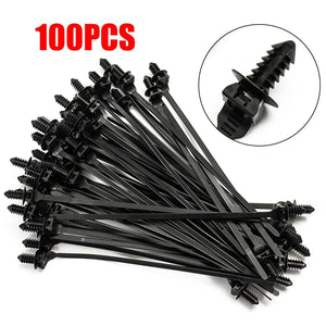 Planet Gates 50/100Pcs Car Nylon Tie Wrap Cable Fixed Fasteners Clips Wire Harness Fastener Cable Clamp Clips Cable Ties Management Car Wire