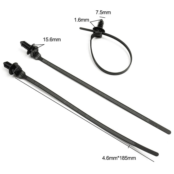 Planet Gates 50/100Pcs Car Nylon Tie Wrap Cable Fixed Fasteners Clips Wire Harness Fastener Cable Clamp Clips Cable Ties Management Car Wire
