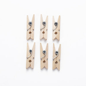 Planet Gates 50/100pcs Mini Natural Wooden Clips, 25mm Photo Clips, Craft Decoration Clips, Socks Clothes Drying Pins Clips, Household Clothespins