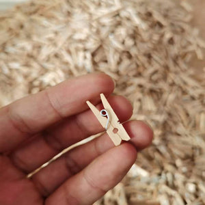 Planet Gates 50/100pcs Mini Natural Wooden Clips, 25mm Photo Clips, Craft Decoration Clips, Socks Clothes Drying Pins Clips, Household Clothespins