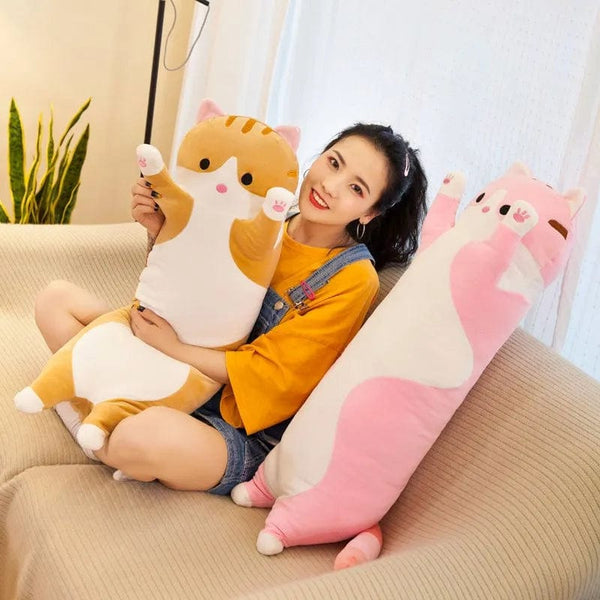 Planet Gates 50-130CM Cute Soft Long Cat Boyfriend Pillow Plush Toys Stuffed Pause Office Nap Sleep Pillow Cushion Gift Doll for Kids Girls