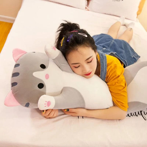 Planet Gates 50-130CM Cute Soft Long Cat Boyfriend Pillow Plush Toys Stuffed Pause Office Nap Sleep Pillow Cushion Gift Doll for Kids Girls
