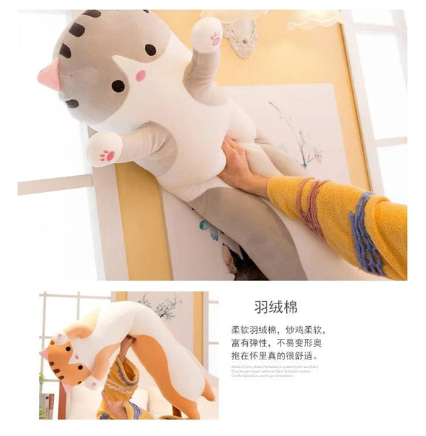 Planet Gates 50-130CM Cute Soft Long Cat Boyfriend Pillow Plush Toys Stuffed Pause Office Nap Sleep Pillow Cushion Gift Doll for Kids Girls