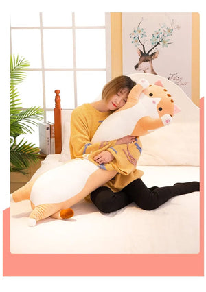 Planet Gates 50-130CM Cute Soft Long Cat Boyfriend Pillow Plush Toys Stuffed Pause Office Nap Sleep Pillow Cushion Gift Doll for Kids Girls