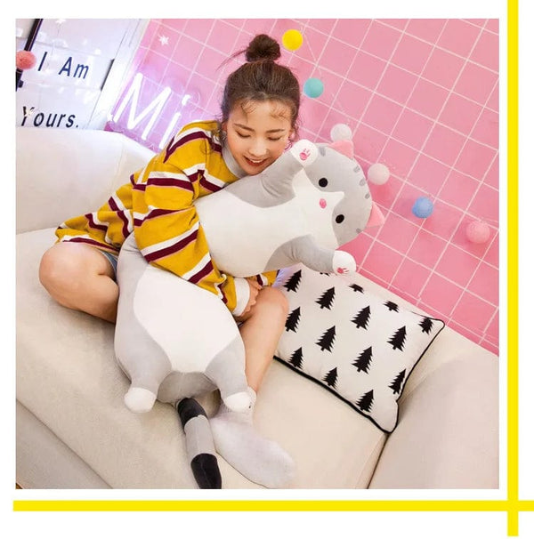 Planet Gates 50-130CM Cute Soft Long Cat Boyfriend Pillow Plush Toys Stuffed Pause Office Nap Sleep Pillow Cushion Gift Doll for Kids Girls