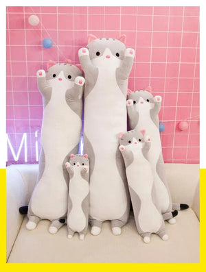 Planet Gates 50-130CM Cute Soft Long Cat Boyfriend Pillow Plush Toys Stuffed Pause Office Nap Sleep Pillow Cushion Gift Doll for Kids Girls