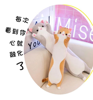 Planet Gates 50-130CM Cute Soft Long Cat Boyfriend Pillow Plush Toys Stuffed Pause Office Nap Sleep Pillow Cushion Gift Doll for Kids Girls