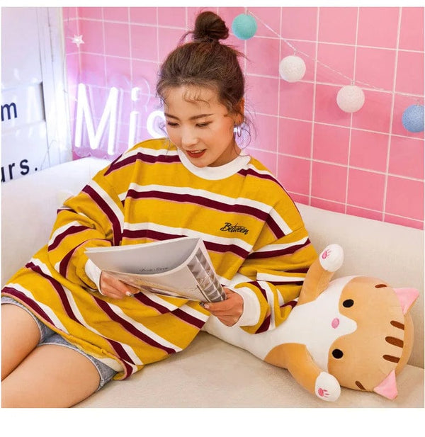 Planet Gates 50-130CM Cute Soft Long Cat Boyfriend Pillow Plush Toys Stuffed Pause Office Nap Sleep Pillow Cushion Gift Doll for Kids Girls