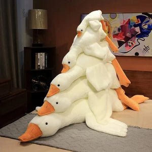 Planet Gates 50-190cm Cute Big White Goose Plush Toys Kawaii Huge Duck Sleep Pillow Cushion Soft Stuffed Animal Doll Birthday Gift for Kids