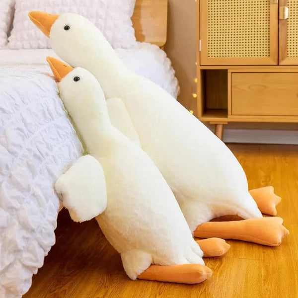 Planet Gates 50-190cm Cute Big White Goose Plush Toys Kawaii Huge Duck Sleep Pillow Cushion Soft Stuffed Animal Doll Birthday Gift for Kids
