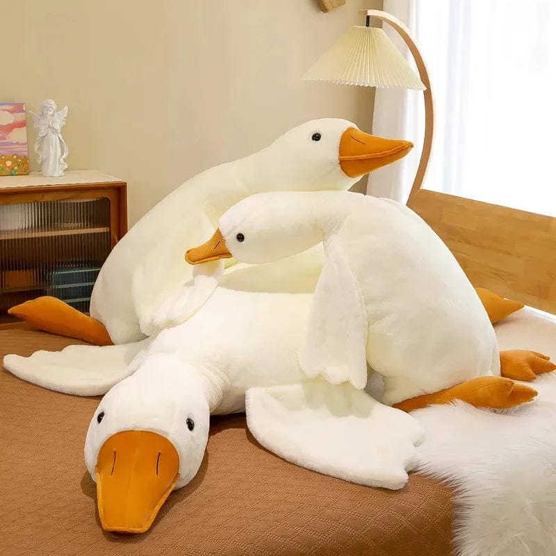 Planet Gates 50-190cm Cute Big White Goose Plush Toys Kawaii Huge Duck Sleep Pillow Cushion Soft Stuffed Animal Doll Birthday Gift for Kids