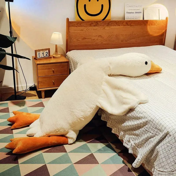 Planet Gates 50-190cm Cute Big White Goose Plush Toys Kawaii Huge Duck Sleep Pillow Cushion Soft Stuffed Animal Doll Birthday Gift for Kids