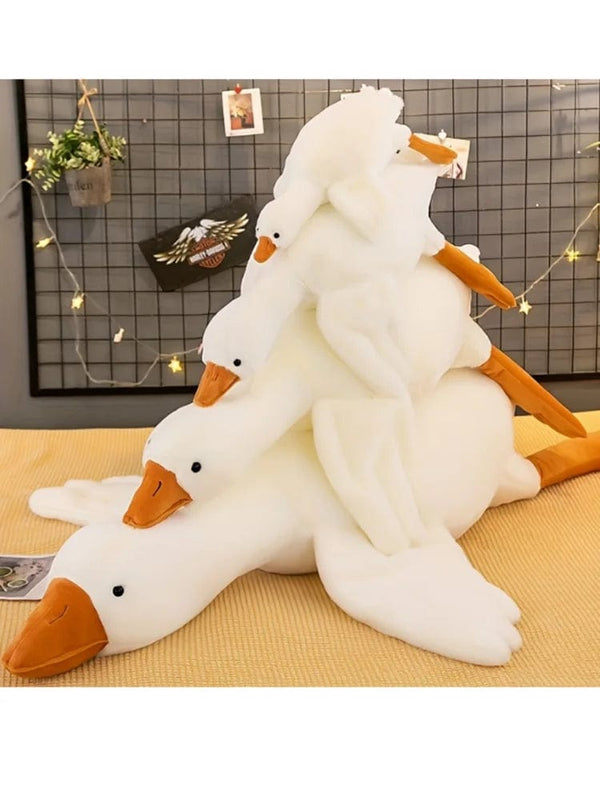 Planet Gates 50-190cm Cute Big White Goose Plush Toys Kawaii Huge Duck Sleep Pillow Cushion Soft Stuffed Animal Doll Birthday Gift for Kids