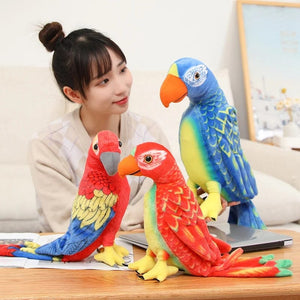 Planet Gates 50/70cm Cute Lifelike Parrot Plush Stuffed Animal Toy Soft Kawaii Simulation Bird Dolls for Children Girls Baby Birthday Gift