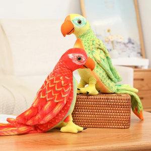 Planet Gates 50/70cm Cute Lifelike Parrot Plush Stuffed Animal Toy Soft Kawaii Simulation Bird Dolls for Children Girls Baby Birthday Gift
