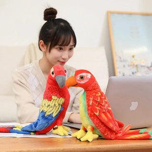 Planet Gates 50/70cm Cute Lifelike Parrot Plush Stuffed Animal Toy Soft Kawaii Simulation Bird Dolls for Children Girls Baby Birthday Gift
