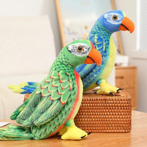 Planet Gates 50/70cm Cute Lifelike Parrot Plush Stuffed Animal Toy Soft Kawaii Simulation Bird Dolls for Children Girls Baby Birthday Gift