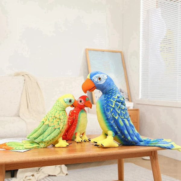 Planet Gates 50/70cm Cute Lifelike Parrot Plush Stuffed Animal Toy Soft Kawaii Simulation Bird Dolls for Children Girls Baby Birthday Gift