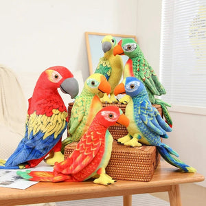 Planet Gates 50/70cm Cute Lifelike Parrot Plush Stuffed Animal Toy Soft Kawaii Simulation Bird Dolls for Children Girls Baby Birthday Gift