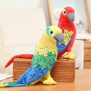 Planet Gates 50/70cm Cute Lifelike Parrot Plush Stuffed Animal Toy Soft Kawaii Simulation Bird Dolls for Children Girls Baby Birthday Gift
