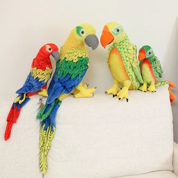 Planet Gates 50/70cm Cute Lifelike Parrot Plush Stuffed Animal Toy Soft Kawaii Simulation Bird Dolls for Children Girls Baby Birthday Gift