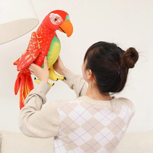 Planet Gates 50/70cm Cute Lifelike Parrot Plush Stuffed Animal Toy Soft Kawaii Simulation Bird Dolls for Children Girls Baby Birthday Gift