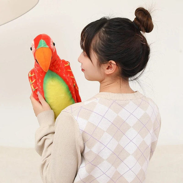 Planet Gates 50/70cm Cute Lifelike Parrot Plush Stuffed Animal Toy Soft Kawaii Simulation Bird Dolls for Children Girls Baby Birthday Gift