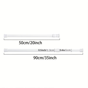 Planet Gates 50.8cm-88.9cm / White 1pc Multifunctional Punch-free Telescopic Rod, Built-in Spring And Nail-free Fixing Curtain Rod, Shower Curtain Rod Half Curtain Short Curtain Coffee Curtain Door Curtain Spring Tension Rod, Bathroom Accessories