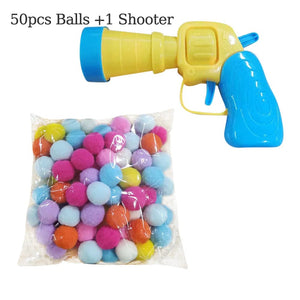 Planet Gates 50 Balls 1 Shooter Interactive Launch Training Cat Toys Kittens Mini Shooting Gun Games Stretch Plush Ball Toys Pet Cat Kitten Toy Pet Accessories