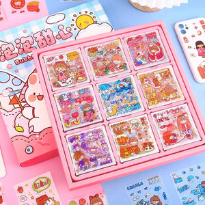 Planet Gates 50 sheets (No Box) Mr. Paper 50pcs Waterproof PET Cartoon Cute Stickers Children Handbook Decoration Kawaii Stickers Korean Stationery Supplies