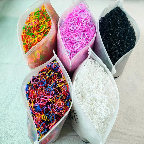 Planet Gates 500/1000/2000pcs Girls Colourful Disposable Rubber Band Hair Ties Headband Children Ponytail Holder Bands Kids Hair Accessories