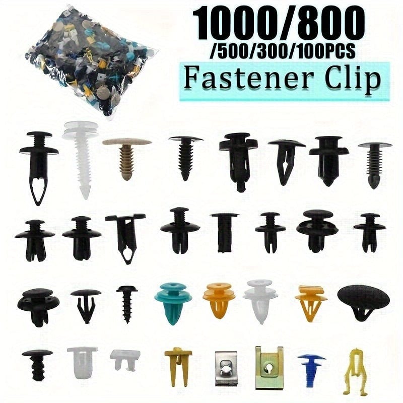 Planet Gates 500/100PCS Mixed Auto Fastener Vehicle Car Bumper Clips Retainer Fastener Rivet Door Panel Fender Liner Universal Fit All Car