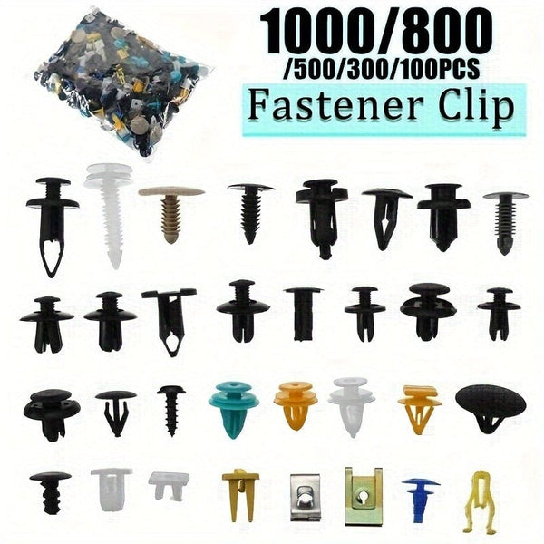 Planet Gates 500/100PCS Mixed Auto Fastener Vehicle Car Bumper Clips Retainer Fastener Rivet Door Panel Fender Liner Universal Fit All Car