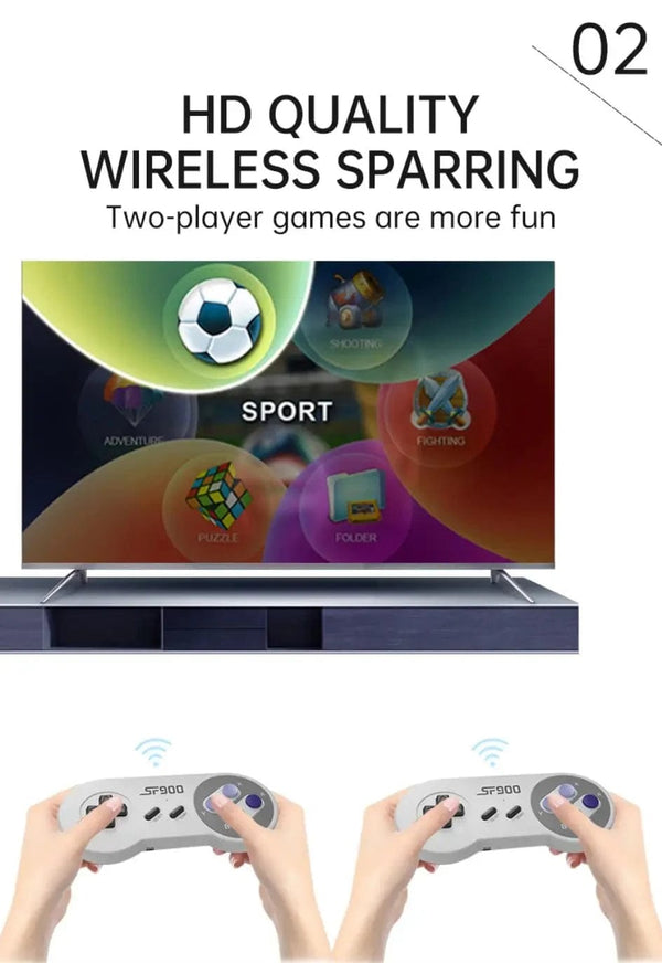 Planet Gates 5000 Games SF900 Video Game Console SNES NES Built in 5000 Games HDMI Video TV Game Stick 2.4G Wireless Controller Handheld Game Console