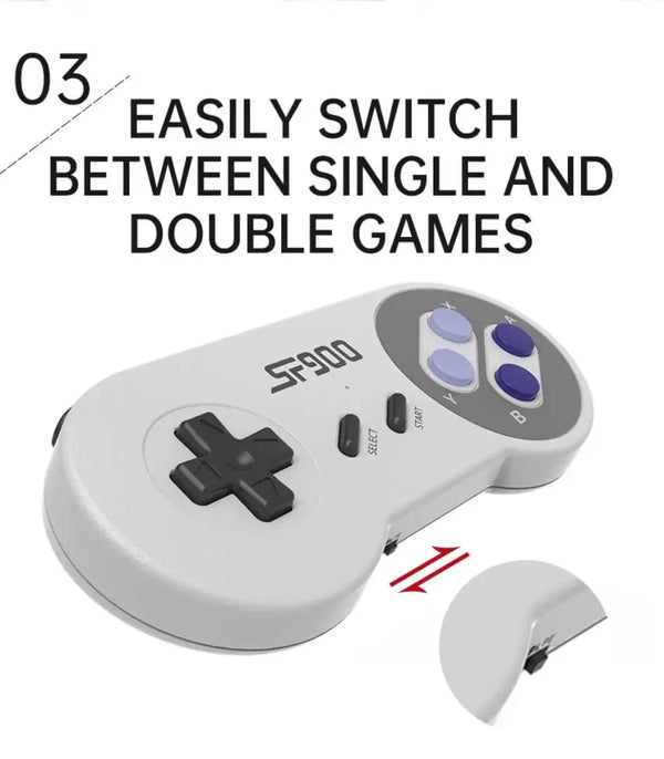Planet Gates 5000 Games SF900 Video Game Console SNES NES Built in 5000 Games HDMI Video TV Game Stick 2.4G Wireless Controller Handheld Game Console