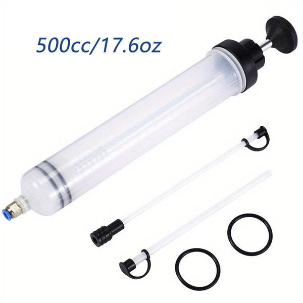 Planet Gates 500cc/17.6oz Oil Fluid Extractor Filling Oil Change Syringe Bottle Transfer Automotive Fuel Extraction Pump Oil Extractor Pump Hand Tool