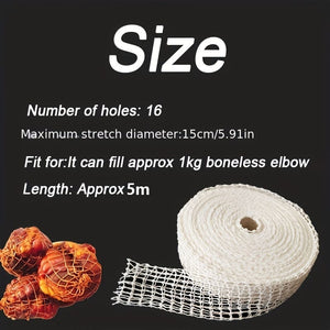 Planet Gates 500cm/196.85in Meat Net 1pc 5m Meat Netting Roll Elastic Ham Sausage Net Butcher's String Hot Dog Sausage Packaging Net Kitchen Accesories Meat Cooking Tool