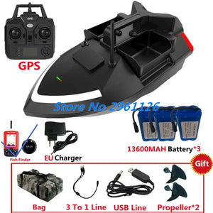 Planet Gates 500M 40GPS Point Remote Control Fishing Boat 2KG Load 6Hours LCD Display GPS Auto Return Cruise 3 Hopper High Speed RC Bait Boat
