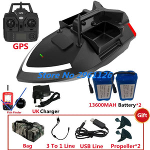 Planet Gates 500M 40GPS Point Remote Control Fishing Boat 2KG Load 6Hours LCD Display GPS Auto Return Cruise 3 Hopper High Speed RC Bait Boat