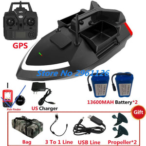 Planet Gates 500M 40GPS Point Remote Control Fishing Boat 2KG Load 6Hours LCD Display GPS Auto Return Cruise 3 Hopper High Speed RC Bait Boat
