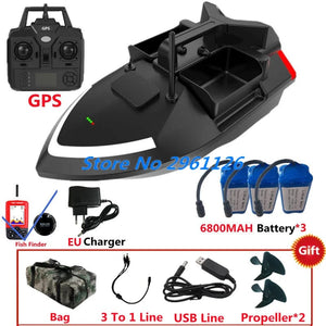 Planet Gates 500M 40GPS Point Remote Control Fishing Boat 2KG Load 6Hours LCD Display GPS Auto Return Cruise 3 Hopper High Speed RC Bait Boat
