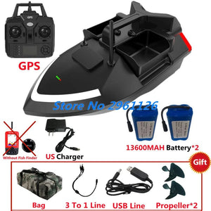Planet Gates 500M 40GPS Point Remote Control Fishing Boat 2KG Load 6Hours LCD Display GPS Auto Return Cruise 3 Hopper High Speed RC Bait Boat