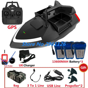 Planet Gates 500M 40GPS Point Remote Control Fishing Boat 2KG Load 6Hours LCD Display GPS Auto Return Cruise 3 Hopper High Speed RC Bait Boat