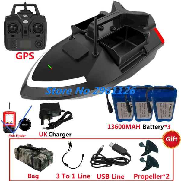 Planet Gates 500M 40GPS Point Remote Control Fishing Boat 2KG Load 6Hours LCD Display GPS Auto Return Cruise 3 Hopper High Speed RC Bait Boat