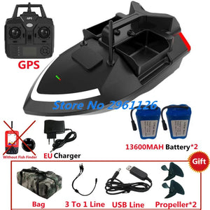Planet Gates 500M 40GPS Point Remote Control Fishing Boat 2KG Load 6Hours LCD Display GPS Auto Return Cruise 3 Hopper High Speed RC Bait Boat