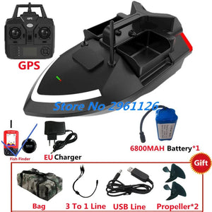 Planet Gates 500M 40GPS Point Remote Control Fishing Boat 2KG Load 6Hours LCD Display GPS Auto Return Cruise 3 Hopper High Speed RC Bait Boat