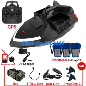 Planet Gates 500M 40GPS Point Remote Control Fishing Boat 2KG Load 6Hours LCD Display GPS Auto Return Cruise 3 Hopper High Speed RC Bait Boat