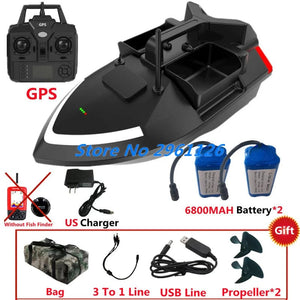 Planet Gates 500M 40GPS Point Remote Control Fishing Boat 2KG Load 6Hours LCD Display GPS Auto Return Cruise 3 Hopper High Speed RC Bait Boat